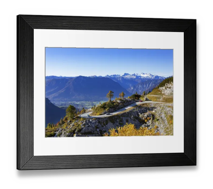 Framed Print : View from the Loser Panoramastrasse into the Ausseerland and to the Dachstein