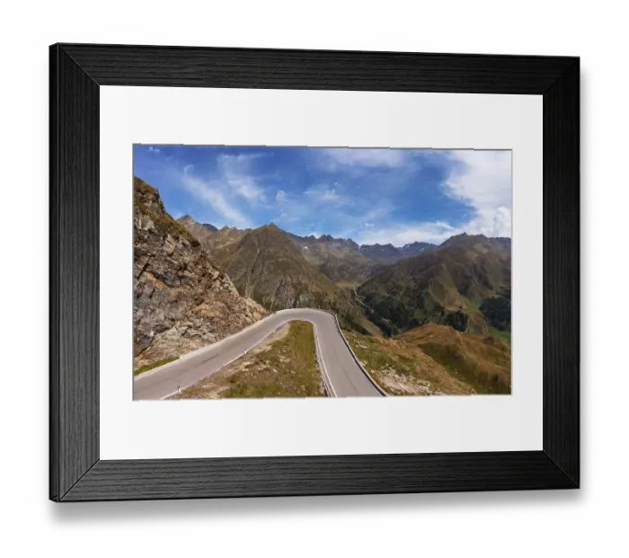 Framed Print : Drone shot, Timmelsjoch High Alpine Road