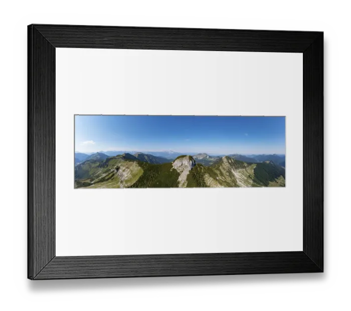 Framed Print : Drone shot, panorama shot, mountain landscape Framed Print : Drone shot, panorama shot, mountain landscape