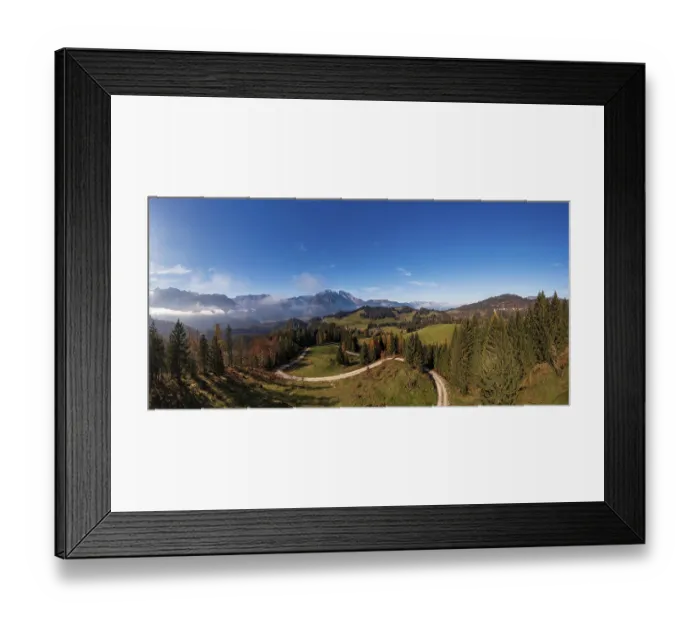 Framed Print : Drone shot, view from the Moosegg high plateau to the Hoher Goell