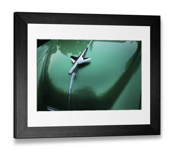 Framed Print : Classic car, vintage car, ornament on the bonnet