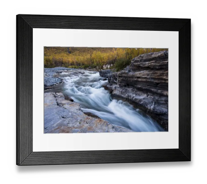 Framed Print : Autumnal Abisko canyon, Abiskojokk river Framed Print : Autumnal Abisko canyon, Abiskojokk river