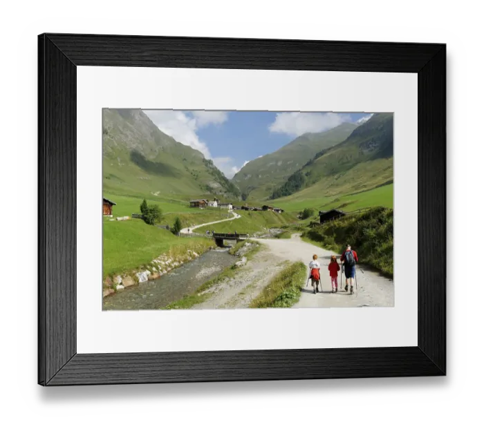 Framed Print : Family hiking, mountaineering in Fanealm