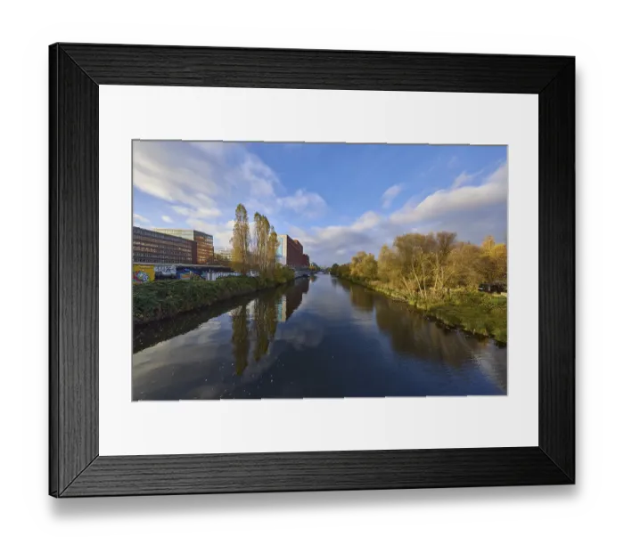 Framed Print : General architecture, trees, canal to the flood basin