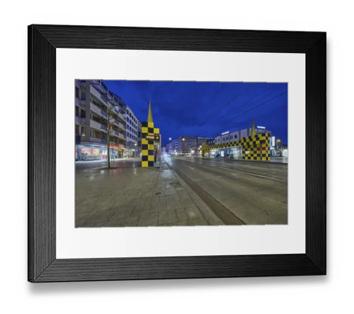 Framed Print : Steintor tram stop, designer Alessandro Mendini