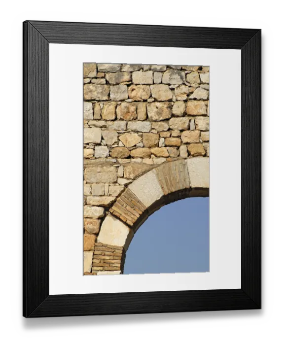 Framed Print : Detail of arch of the basilica at the ruined Roman city of Volubilis