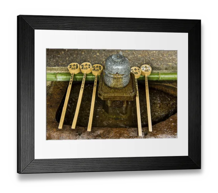Framed Print : Water dippers, Fushimi Inari-taisha shrine
