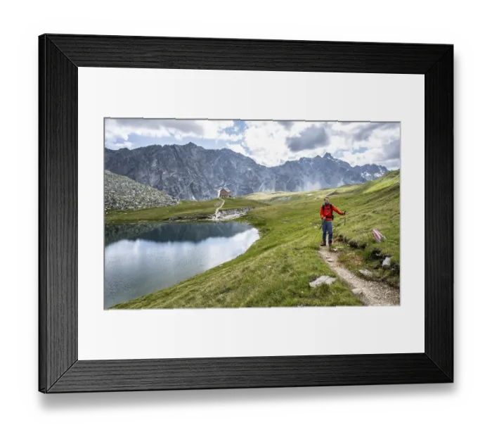 Framed Print : Mountaineers on a hiking trail Framed Print : Mountaineers on a hiking trail