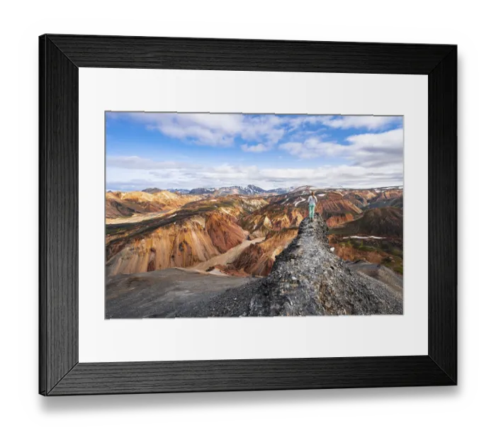 Framed Print : Hiker on the Laugavegur trekking trail Framed Print : Hiker on the Laugavegur trekking trail