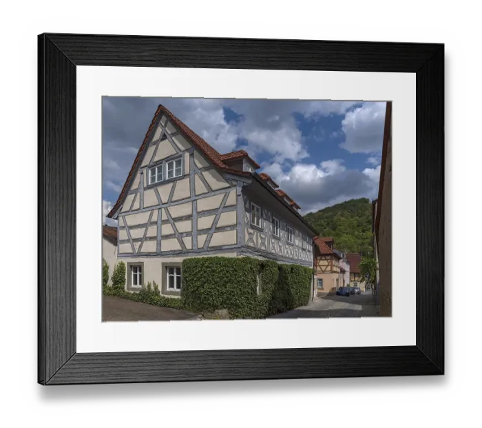 Framed Print : Historic, Franconian half-timbered house