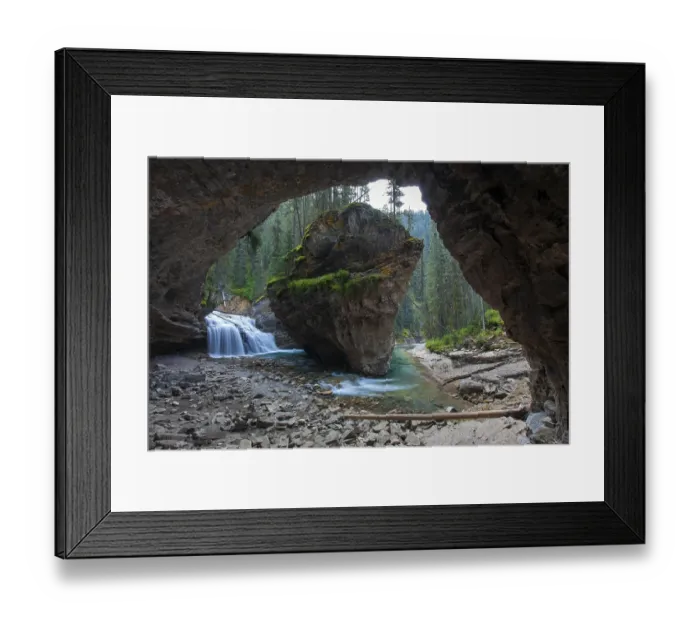 Framed Print : Waterfall in Johnston Gorge, Banff National Park Framed Print : Waterfall in Johnston Gorge, Banff National Park