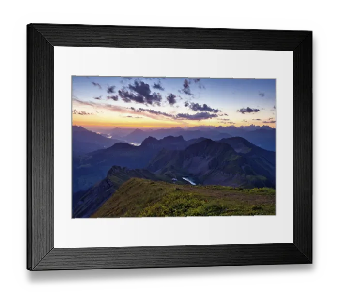 Framed Print : View from Brienzer Rothorn on Central Swiss Alps