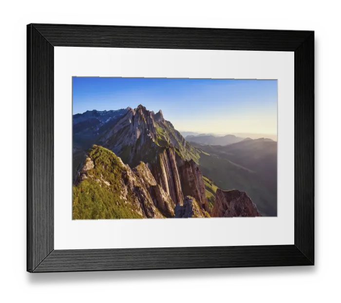 Framed Print : Alpstein mountains with ridge in the evening light Framed Print : Alpstein mountains with ridge in the evening light