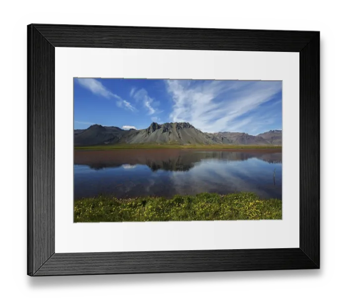 Framed Print : Lakeland with volcanic mountains