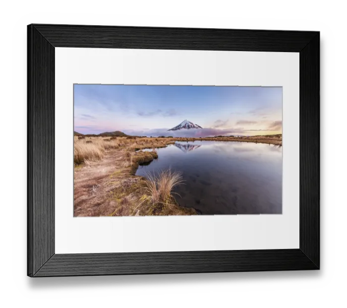 Framed Print : Reflection in Pouakai Tarn lake