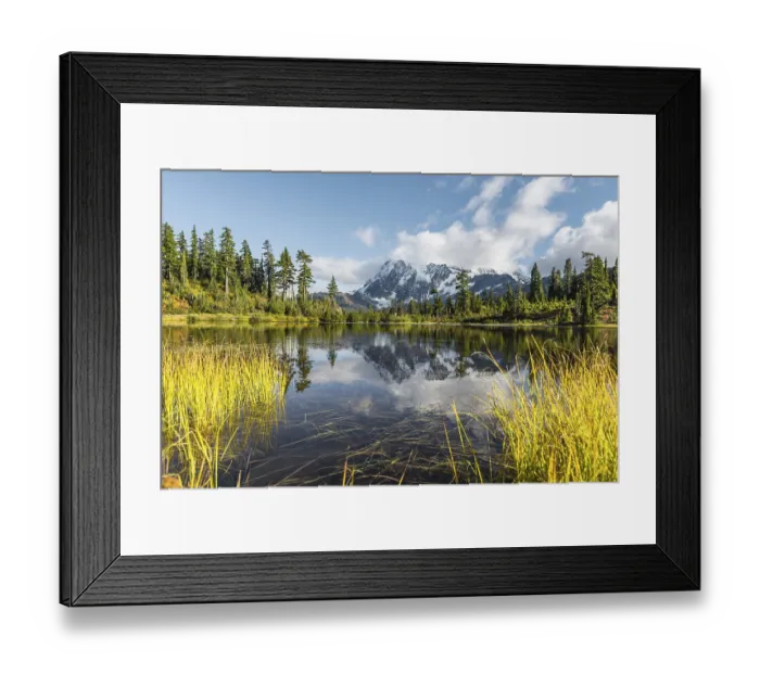 Framed Print : Mount Mt. Shuksan with reflection in Picture Lake