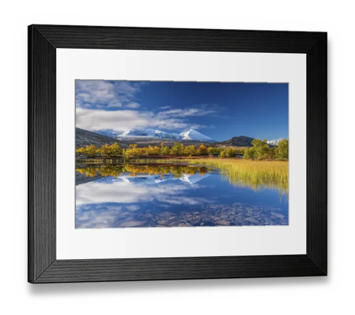 Framed Print : Reflection of the autumn landscape in Rondane National Park Framed Print : Reflection of the autumn landscape in Rondane National Park
