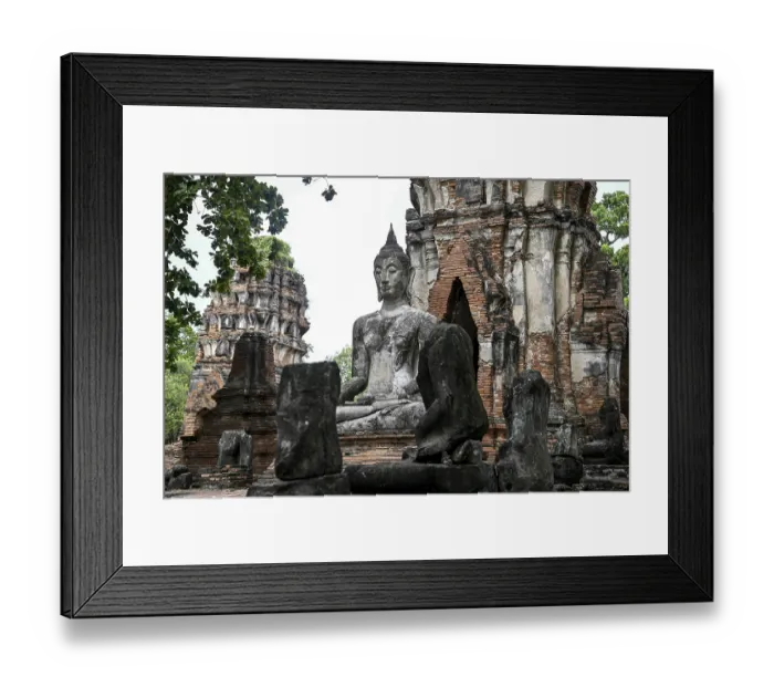 Framed Print : Buddha statue in Wat Mahathat Ayutthaya
