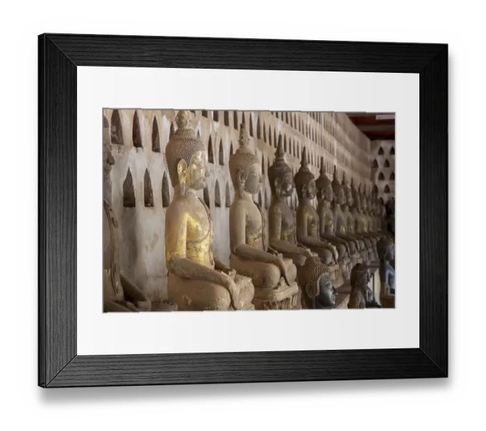 Framed Print : Ancient Buddha statues in the courtyard of Wat Si Saket
