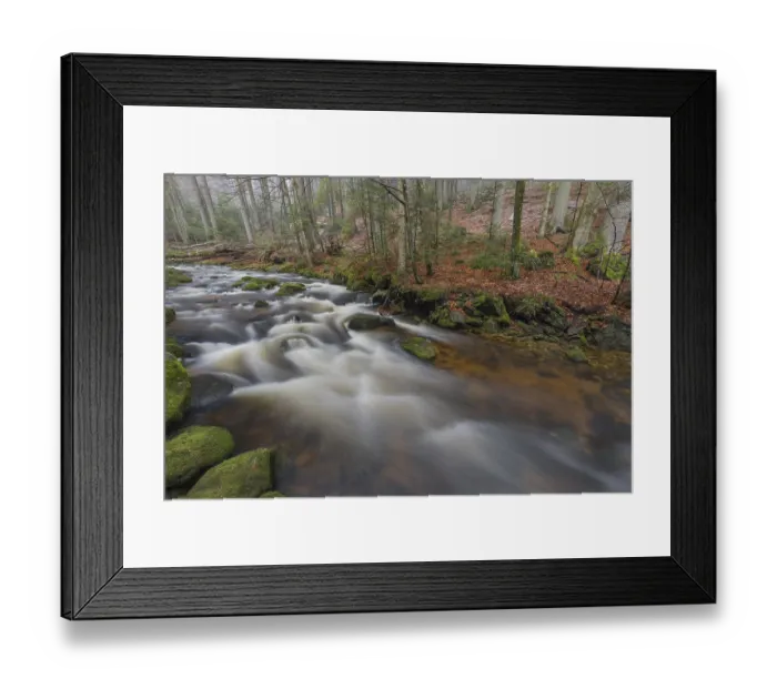 Framed Print : Kleine Ohe creek below Waldhaeuser village in the Bavarian Forest Nationalpark
