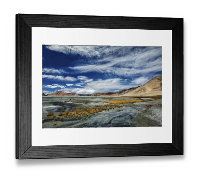 Framed Print : Tso Kar, fluctuating salt lake in Himalayas Framed Print : Tso Kar, fluctuating salt lake in Himalayas