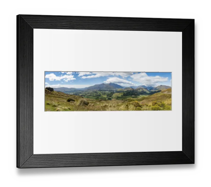 Framed Print : View of the surrounding mountains with The Remarkables mountain range and Lake Wakatipu