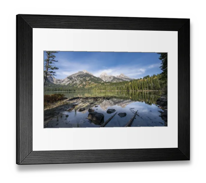 Framed Print : Reflection in Taggart Lake, view of the Teton Range