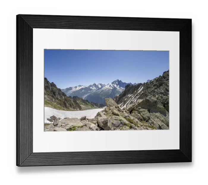 Framed Print : Mountain panorama, mountain landscape with mountain peak Aiguille Verte