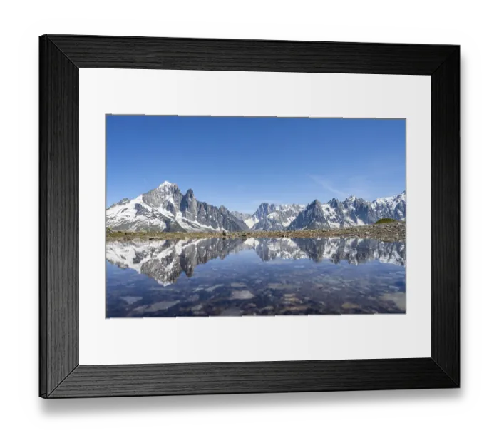 Framed Print : Mountain landscape, reflection in a small mountain lake Framed Print : Mountain landscape, reflection in a small mountain lake