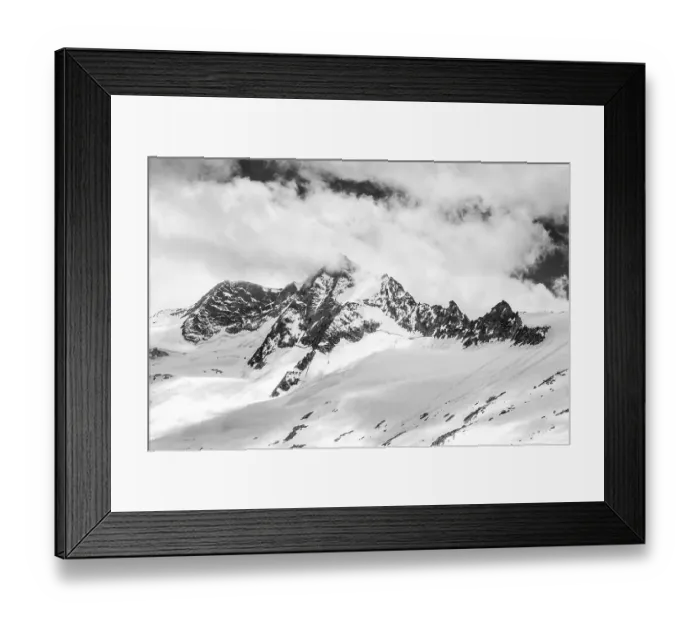 Framed Print : Mountain peaks, Waxeggkees glacier Framed Print : Mountain peaks, Waxeggkees glacier