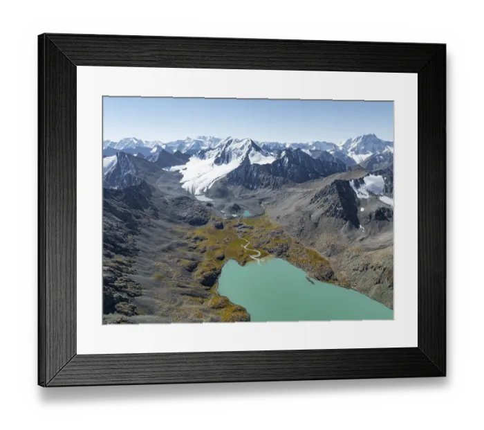 Framed Print : Mountain panorama, aerial view