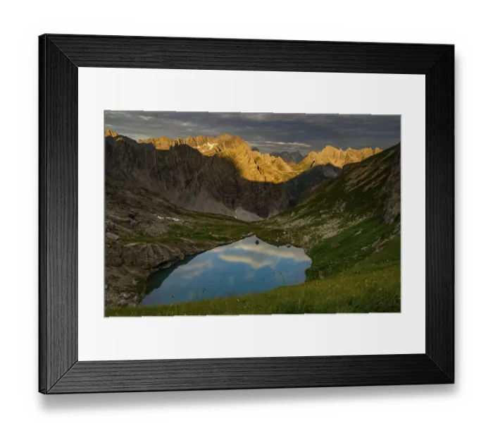Framed Print : Lake Guffelsee and Lechtal Alps in the morning light Gramais Framed Print : Lake Guffelsee and Lechtal Alps in the morning light Gramais