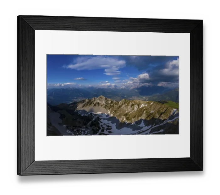 Framed Print : Aerial view of the Combe de Dreveneuse above Monthey in the canton of Valais