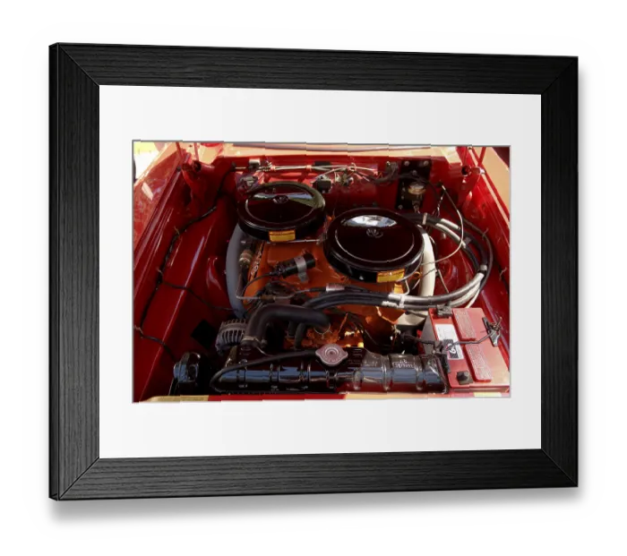 Framed Print : Engine of a 1963 Plymouth at a Classic Car Show in Belvidere