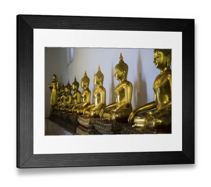 Framed Print : Golden Buddha statues, Wat Pho (Temple of the Reclining Buddha) Framed Print : Golden Buddha statues, Wat Pho (Temple of the Reclining Buddha)