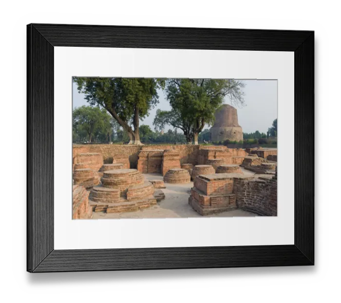 Framed Print : Excavations at the Dhamek Stupa Framed Print : Excavations at the Dhamek Stupa