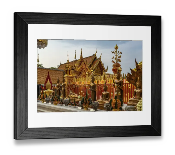 Framed Print : Buddha statues in the Buddhist temple complex Wat Phra That Doi Suthep