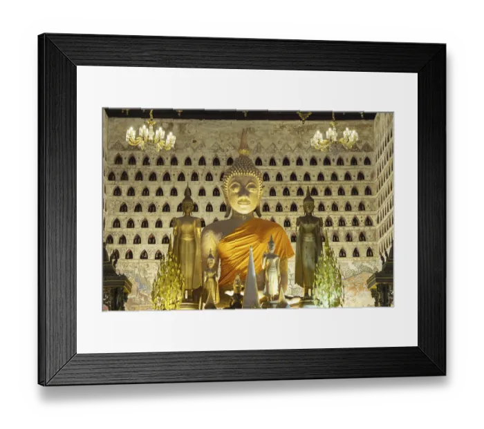 Framed Print : Ancient Buddha statues in the main building of Wat Si Saket Framed Print : Ancient Buddha statues in the main building of Wat Si Saket