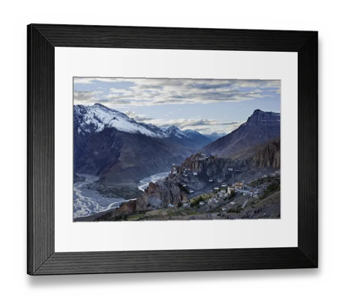 Framed Print : Dhankar gompa Buddhist monastry perched on a cliff in Himalayas