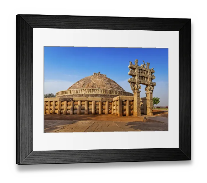 Framed Print : Great Stupa, ancient Buddhist monument Framed Print : Great Stupa, ancient Buddhist monument