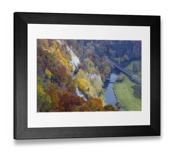 Framed Print : View from the Rauher Stein viewpoint into the upper Danube valley Framed Print : View from the Rauher Stein viewpoint into the upper Danube valley