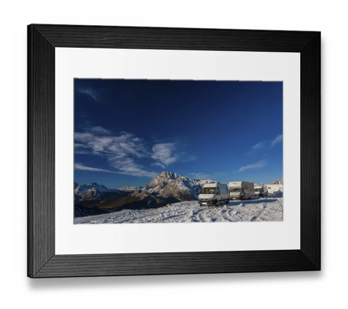 Framed Print : Parking lot for Campers on 2300 m s