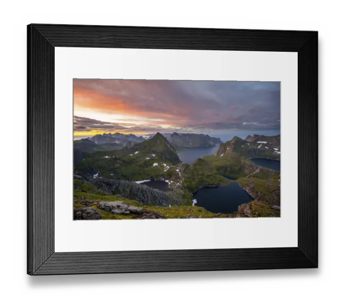 Framed Print : View over mountain tops and sea Framed Print : View over mountain tops and sea