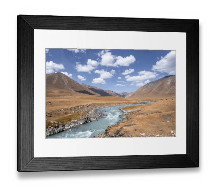 Framed Print : Burkhan valley with blue river