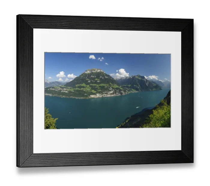 Framed Print : View from Seelisberg over Lake Lucerne to Fronalpstock and Bristenstock