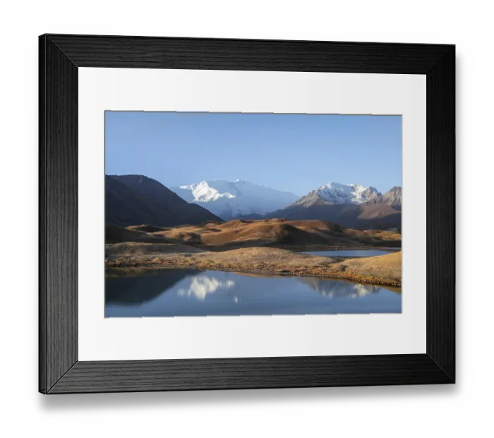 Framed Print : Morning atmosphere, mountains reflected in a small mountain lake