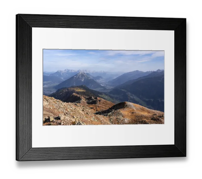 Framed Print : Kreuzjoch summit in autumn, Venet crossing
