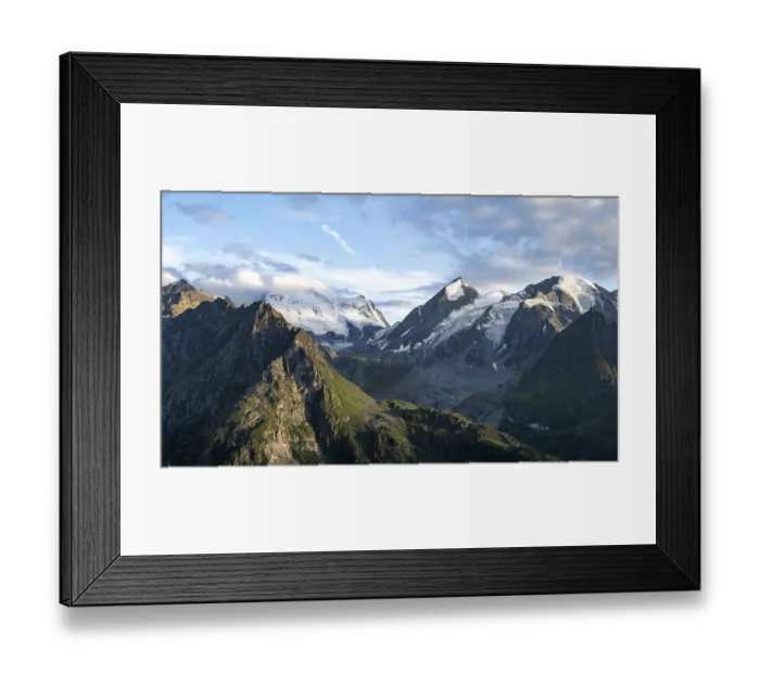 Framed Print : Mountain landscape at sunset, summit Grand Combin de Grafeneire