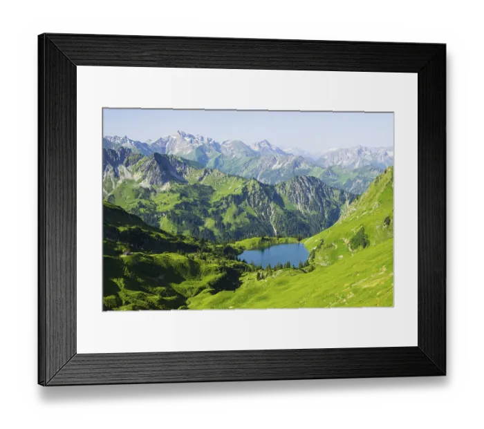 Framed Print : Panorama from Zeigersattel to Seealpsee Framed Print : Panorama from Zeigersattel to Seealpsee