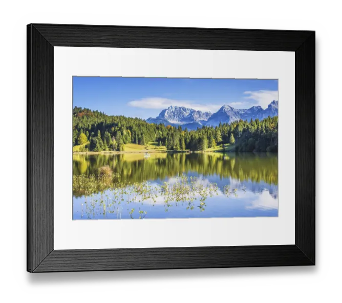 Framed Print : Geroldsee, behind it the Karwendel mountains